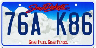 SD license plate 76AK86