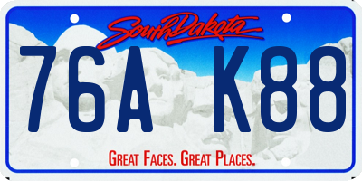 SD license plate 76AK88