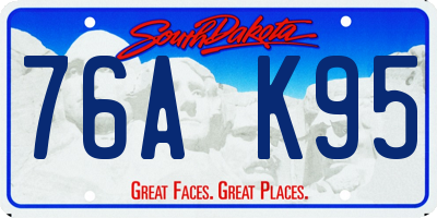 SD license plate 76AK95