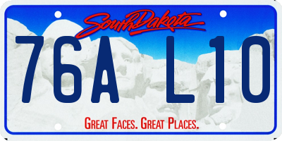 SD license plate 76AL10