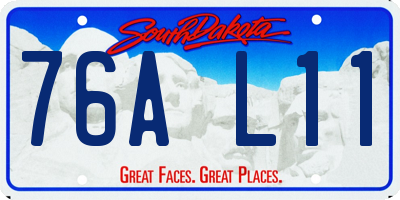SD license plate 76AL11