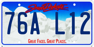 SD license plate 76AL12