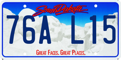 SD license plate 76AL15