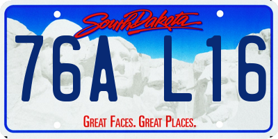 SD license plate 76AL16