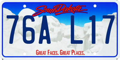 SD license plate 76AL17