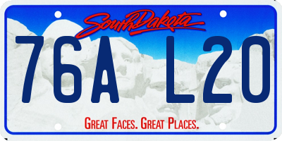 SD license plate 76AL20
