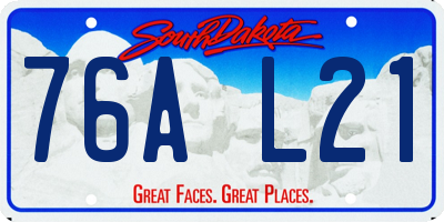 SD license plate 76AL21