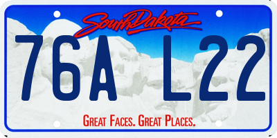 SD license plate 76AL22