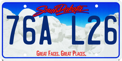 SD license plate 76AL26