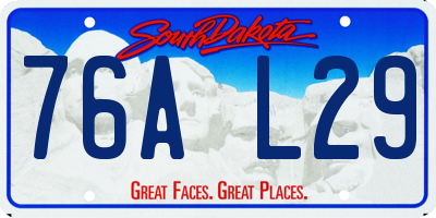 SD license plate 76AL29