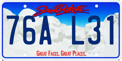 SD license plate 76AL31