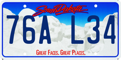SD license plate 76AL34