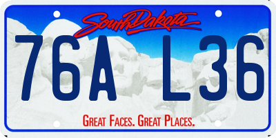 SD license plate 76AL36