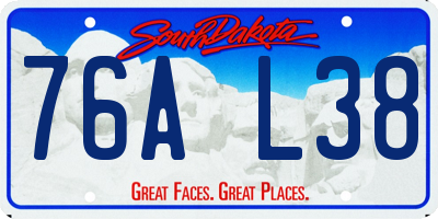 SD license plate 76AL38
