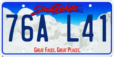 SD license plate 76AL41