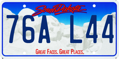 SD license plate 76AL44