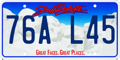 SD license plate 76AL45
