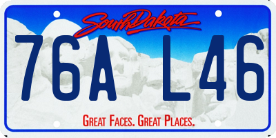SD license plate 76AL46