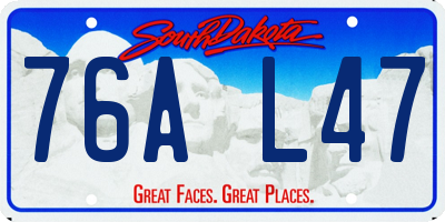 SD license plate 76AL47