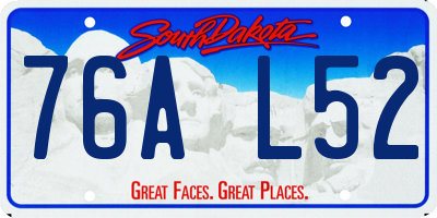 SD license plate 76AL52