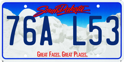 SD license plate 76AL53