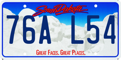 SD license plate 76AL54