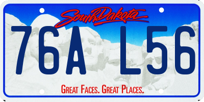 SD license plate 76AL56