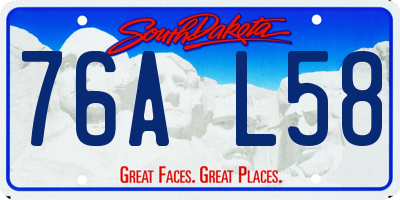 SD license plate 76AL58