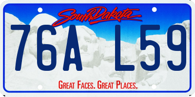 SD license plate 76AL59