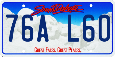 SD license plate 76AL60