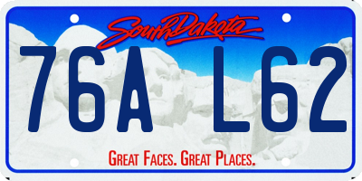 SD license plate 76AL62