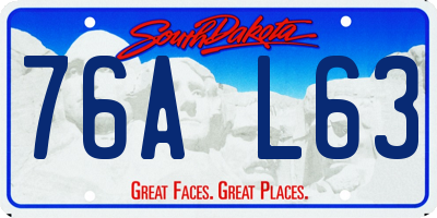 SD license plate 76AL63