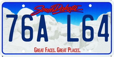 SD license plate 76AL64