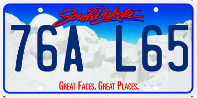 SD license plate 76AL65