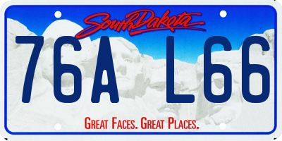 SD license plate 76AL66