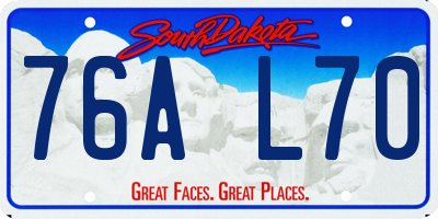 SD license plate 76AL70