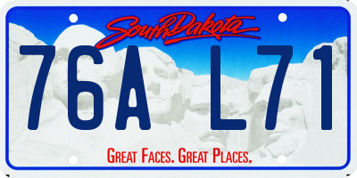 SD license plate 76AL71
