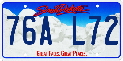 SD license plate 76AL72