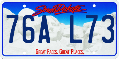 SD license plate 76AL73