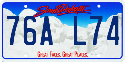 SD license plate 76AL74