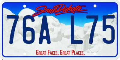 SD license plate 76AL75