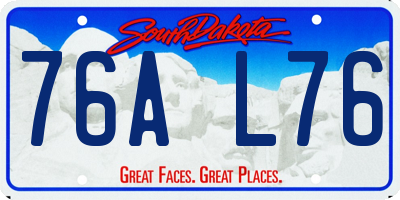 SD license plate 76AL76