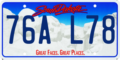 SD license plate 76AL78
