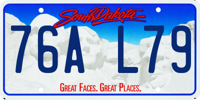 SD license plate 76AL79