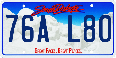 SD license plate 76AL80