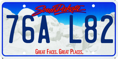 SD license plate 76AL82