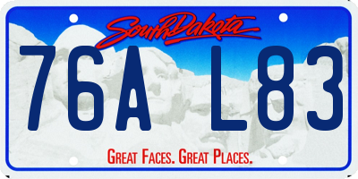SD license plate 76AL83