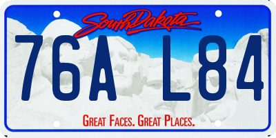SD license plate 76AL84