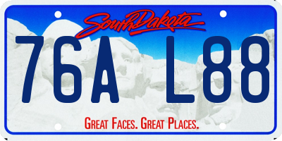 SD license plate 76AL88
