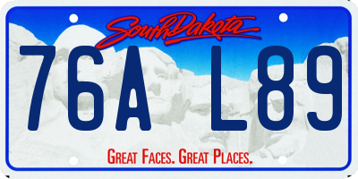 SD license plate 76AL89